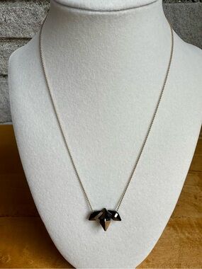 Anthropologie Hematite Geometric Pendant Necklace - Women Jewelry